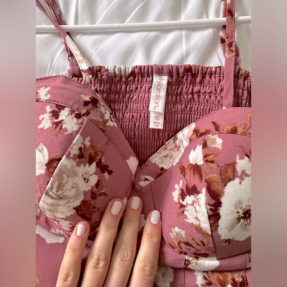 XS Floral Long Open Pants Jumpsuit/Dress